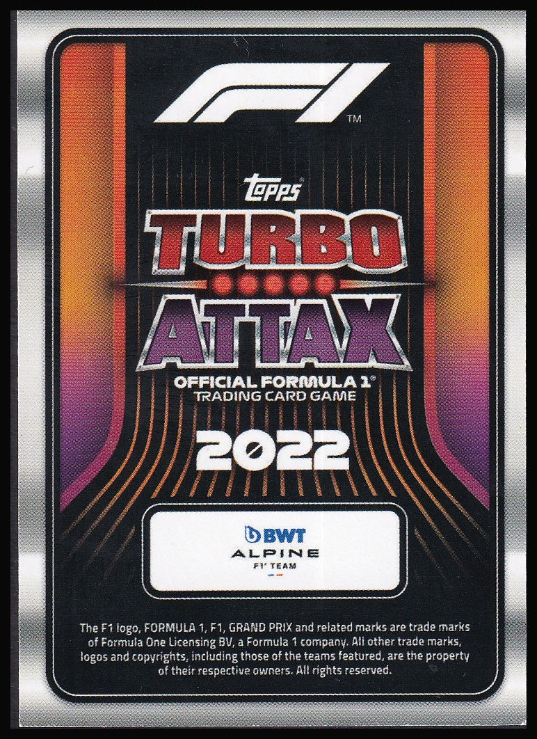 2022 Topps Formula 1 Turbo Attax card back