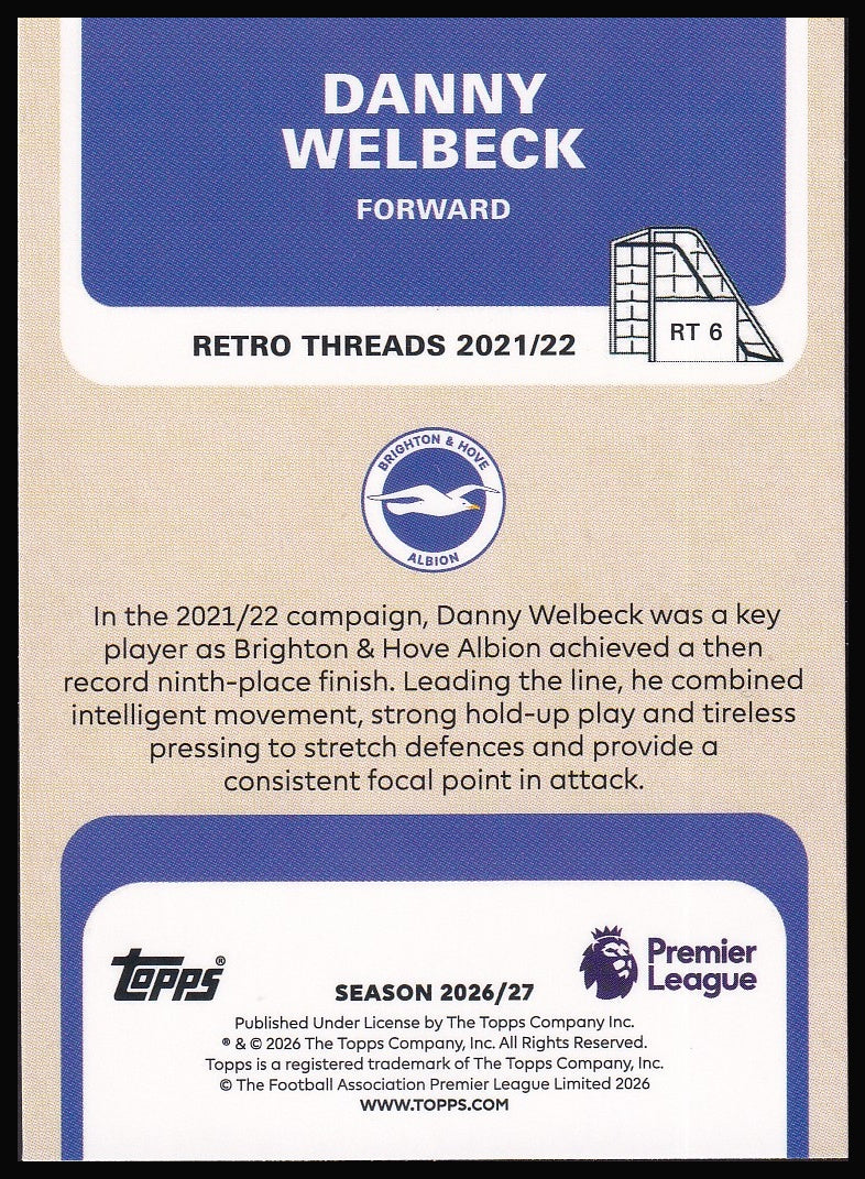 Danny Welbeck RT 8 card back