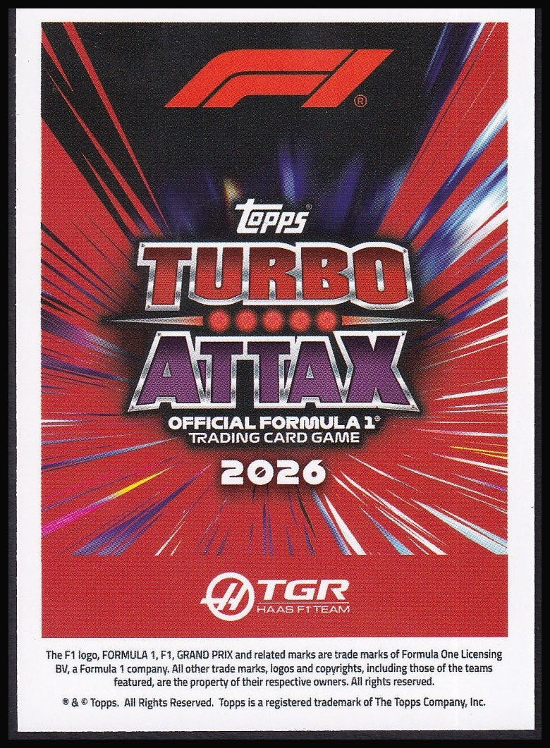 Esteban Ocon 221 2026 Topps Formula 1 Turbo Attax La Monumental | Near Mint back