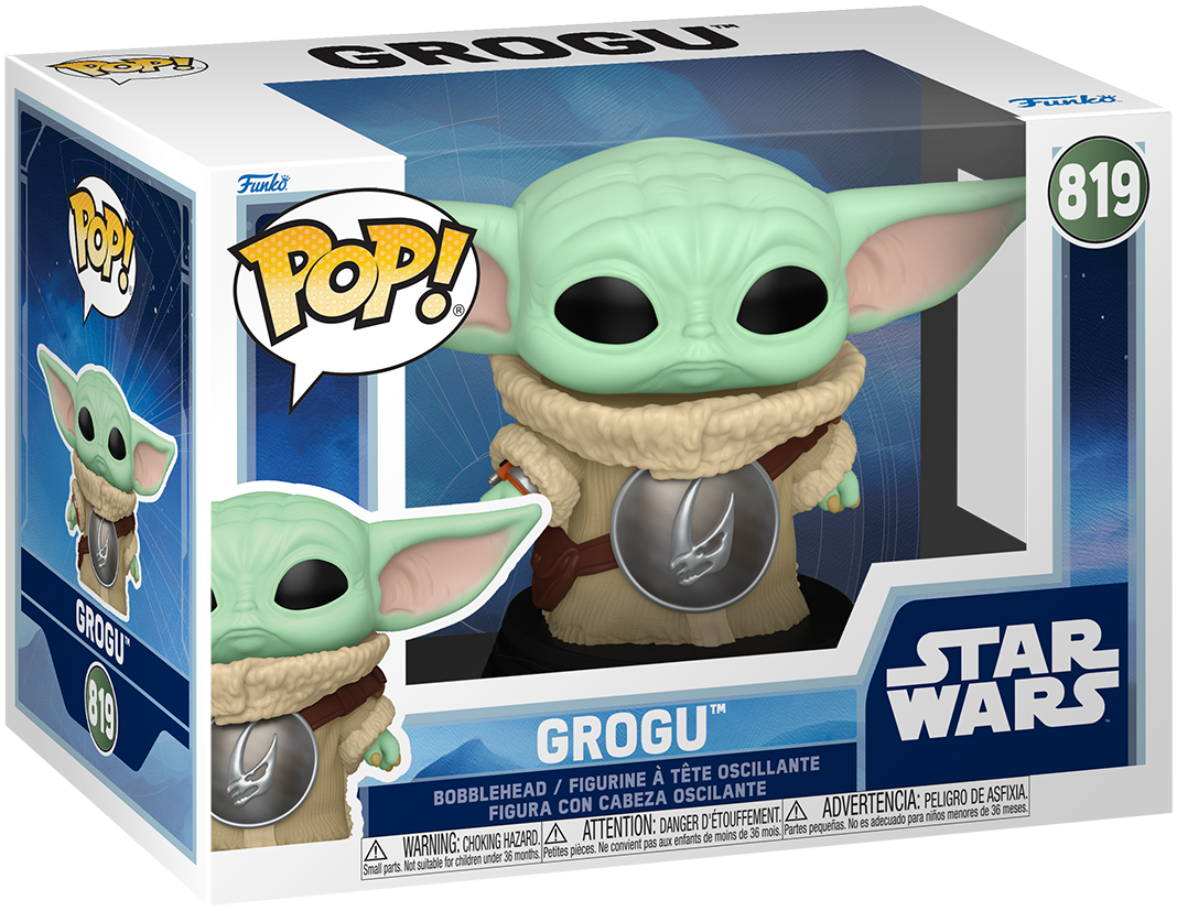 Funko Pop Star Wars Grogu with Mudhorn Chest Armor 819 bobblehead window box
