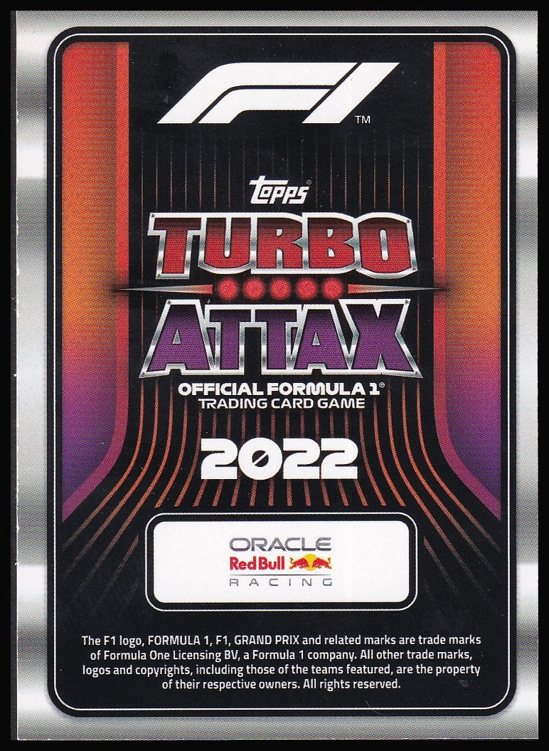 2022 Topps Formula 1 Turbo Attax card back