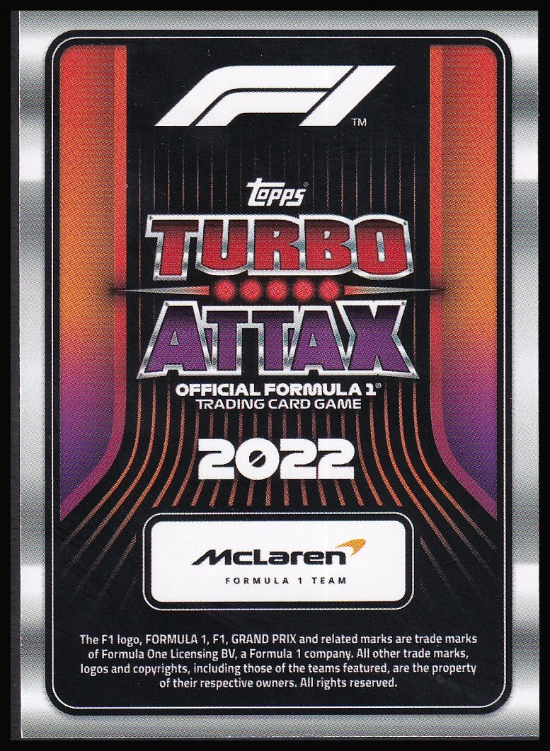 2022 Topps Formula 1 Turbo Attax card back