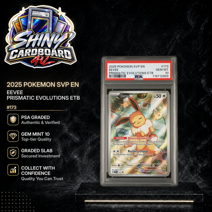 Eevee SVP 173 Prismatic Evolutions ETB Promo PSA 10 display graphic