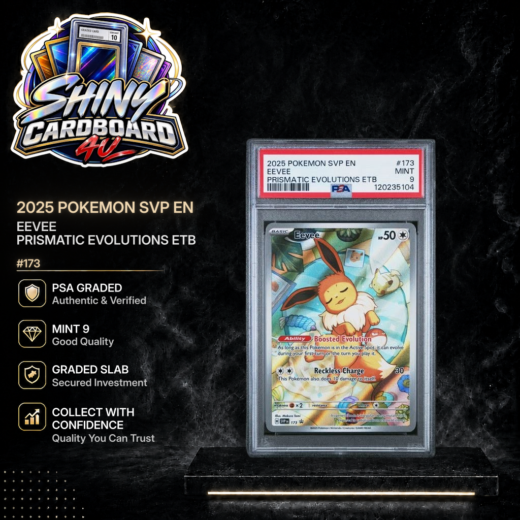 Eevee SVP 173 Prismatic Evolutions ETB Promo PSA 9 display graphic