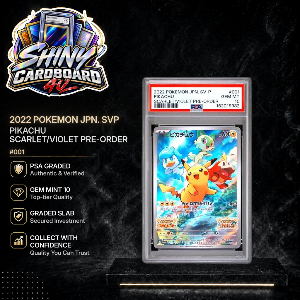 JPN Pikachu 001/SV-P Scarlet Violet Pre-Order Promo PSA 10 display graphic