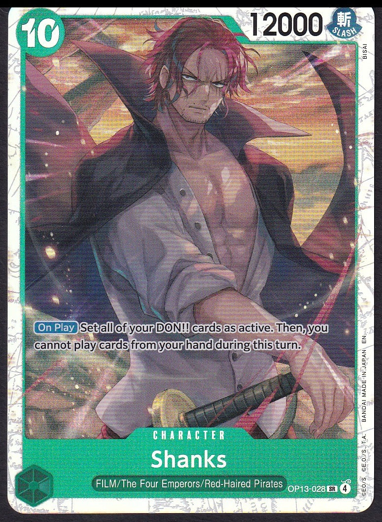 One Piece Shanks OP13-028 Carrying On His Will Super Rare SR | Near Mint