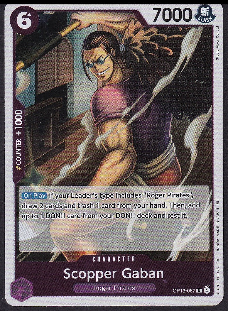 One Piece Scopper Gaban OP13-067 Carrying On His Will Rare R | Near Mint