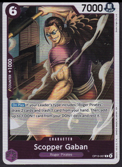 One Piece Scopper Gaban OP13-067 Carrying On His Will Rare R | Near Mint