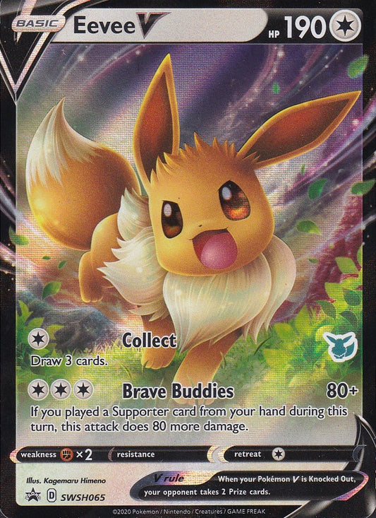 Eevee V SWSH065 Sword & Shield Black Star Promo Holo Near Mint card