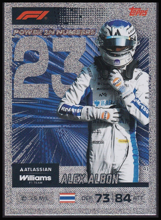 Alex Albon 41 2026 Topps Formula 1 Turbo Attax Power in Numbers | Near Mint front