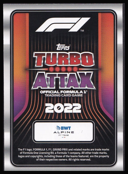 2022 Topps Formula 1 Turbo Attax card back