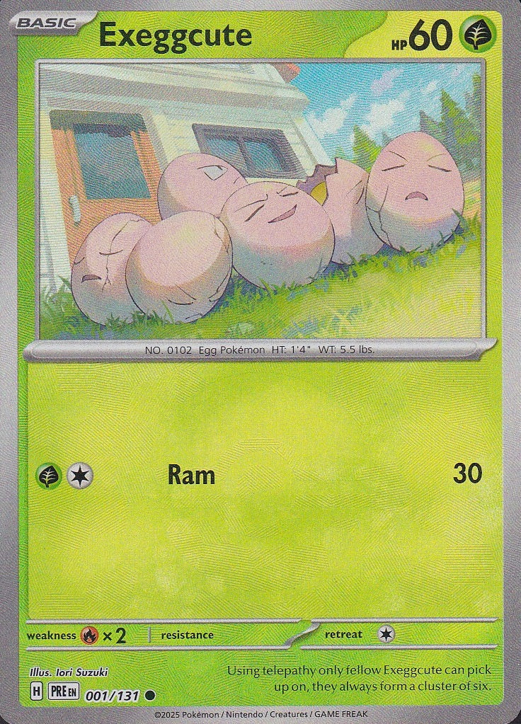 Exeggcute 001/131 Prismatic Evolutions Poké Ball Reverse Holo Near Mint card