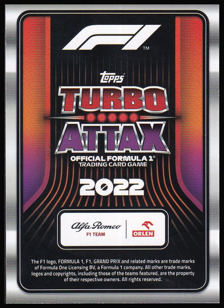 2022 Topps Formula 1 Turbo Attax card back