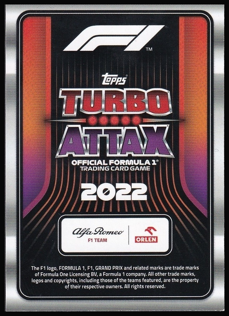 2022 Topps Formula 1 Turbo Attax card back