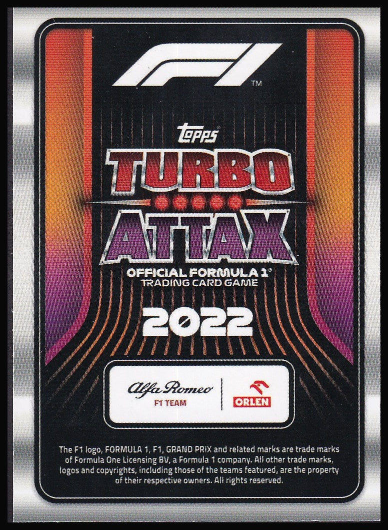 2022 Topps Formula 1 Turbo Attax card back
