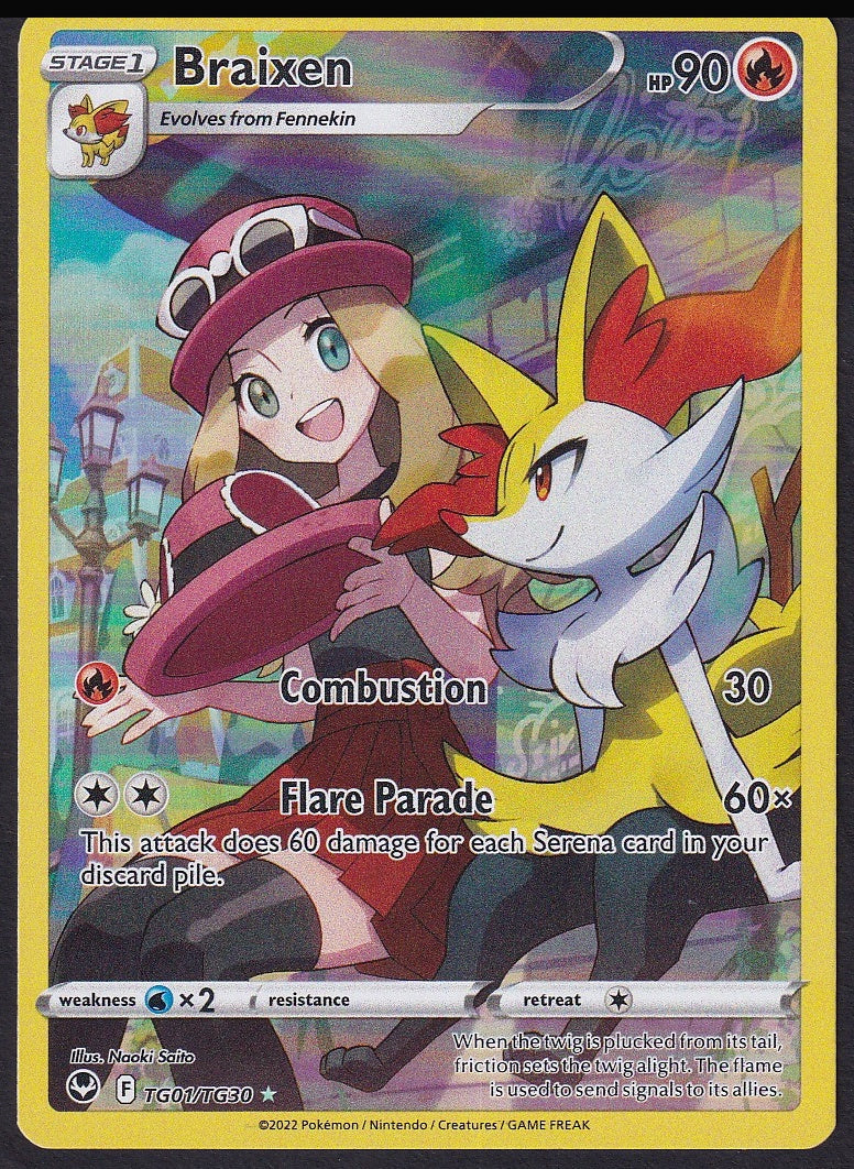 Braixen TG01/TG30 Silver Tempest Trainer Gallery front