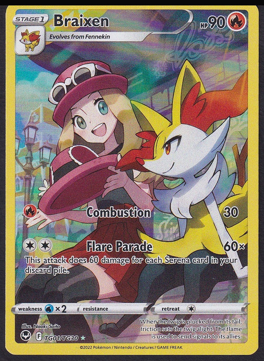 Braixen TG01/TG30 Silver Tempest Trainer Gallery front