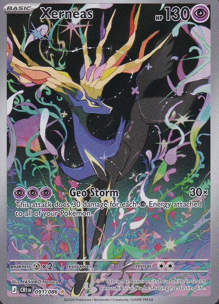 Xerneas 091/086 Chaos Rising Illustration Rare Near Mint card