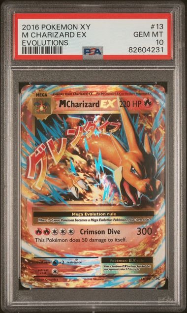 M Charizard EX 13/108 Evolutions PSA 10 slab front