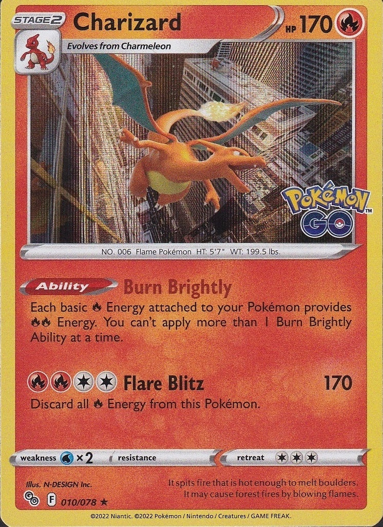 Charizard 010/078 Pokémon GO front
