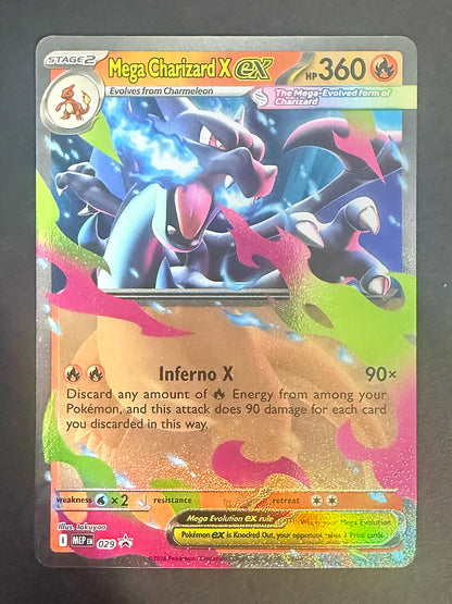 Mega Charizard X ex MEP 029 Mega Evolution Black Star Promo Holo front