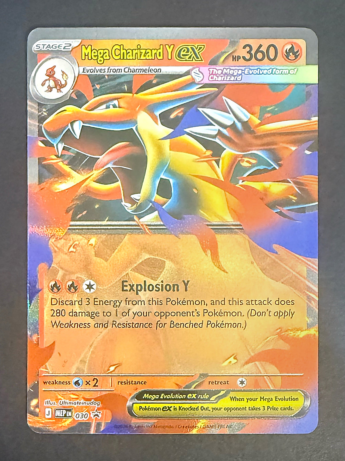 Mega Charizard Y ex MEP 030 Mega Evolution Black Star Promo Holo front