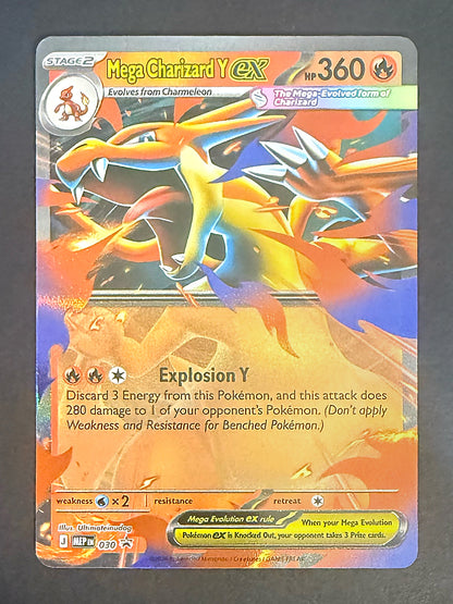 Mega Charizard Y ex MEP 030 Mega Evolution Black Star Promo Holo front