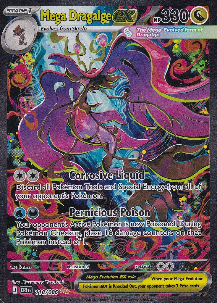 Mega Dragalge ex 118/086 Chaos Rising Special Illustration Rare Near Mint card
