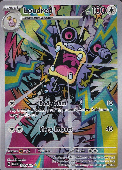 Loudred 212/182 Paradox Rift Illustration Rare Holo Near Mint card