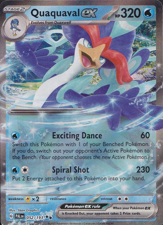 Quaquaval ex 052/193 Paldea Evolved Double Rare Holo Near Mint card