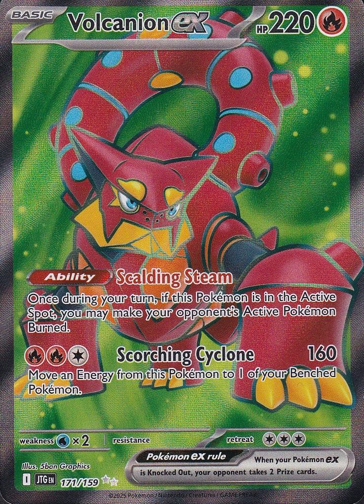 Volcanion ex 171/159 Journey Together Ultra Rare Holo Near Mint card