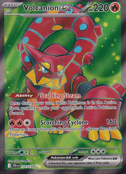 Volcanion ex 171/159 Journey Together Ultra Rare Holo Near Mint card