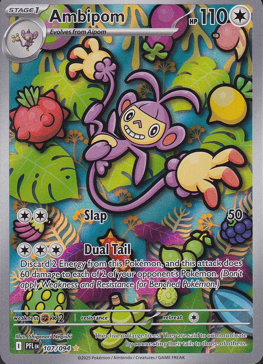 Ambipom 107/094 Phantasmal Flames Illustration Rare Holo Near Mint card
