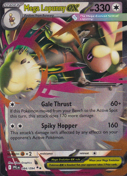 Mega Lopunny ex 084/094 Phantasmal Flames Double Rare Holo Near Mint card