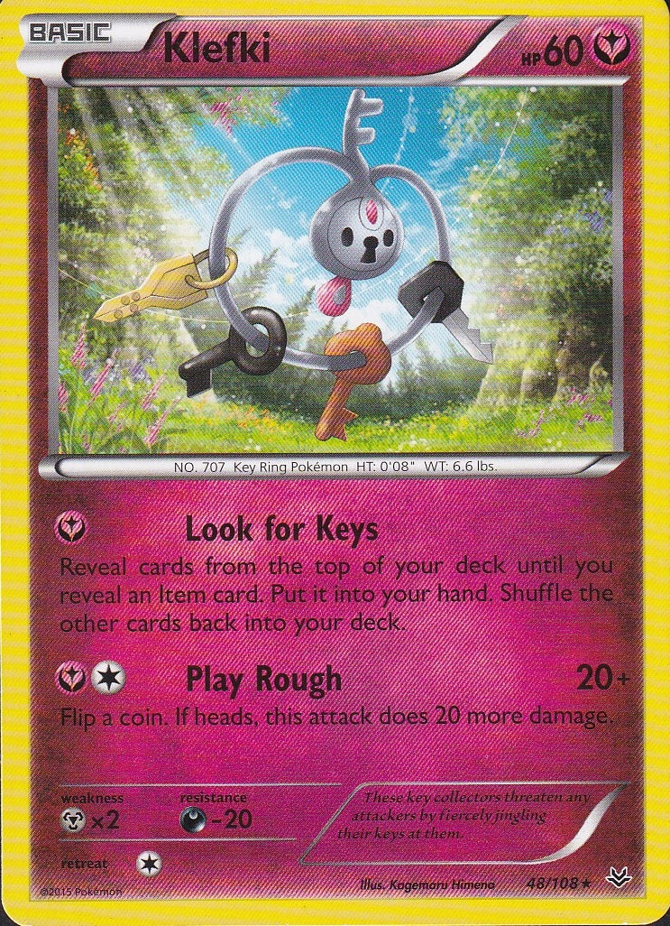 Klefki 48/108 Roaring Skies Near Mint card