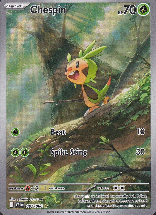 Chespin 087/086 Chaos Rising Illustration Rare Near Mint card