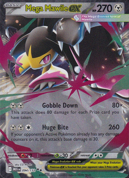 Mega Mawile ex 094/132 Mega Evolution Double Rare Holo Near Mint card