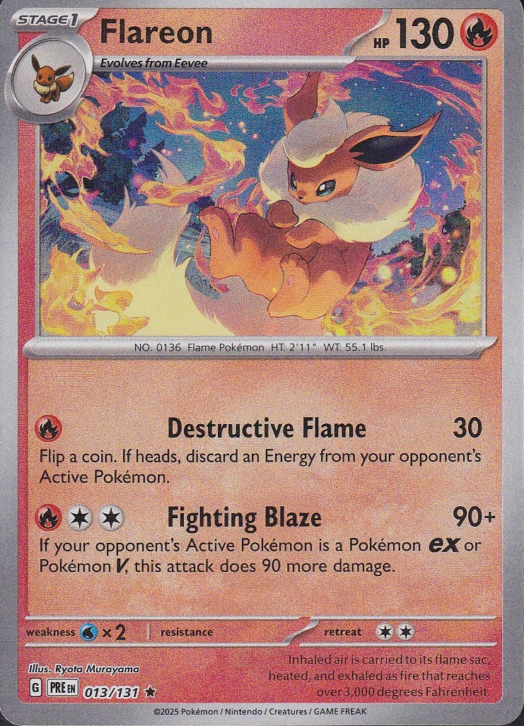Flareon 013/131 Prismatic Evolutions Poké Ball Reverse Holo Near Mint card