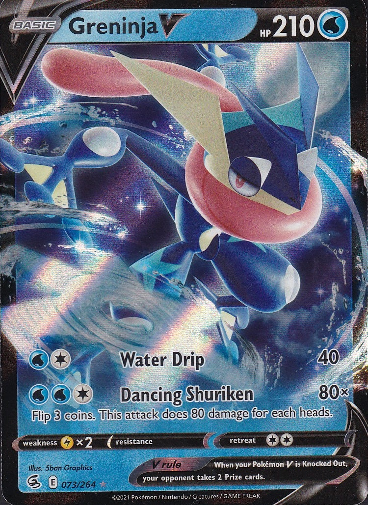 Greninja V 073/264 Fusion Strike Ultra Rare Holo Near Mint card