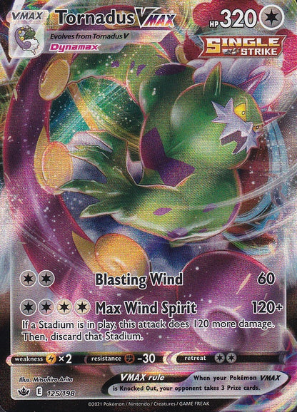 Tornadus VMAX 125/198 Chilling Reign Ultra Rare Holo Near Mint card
