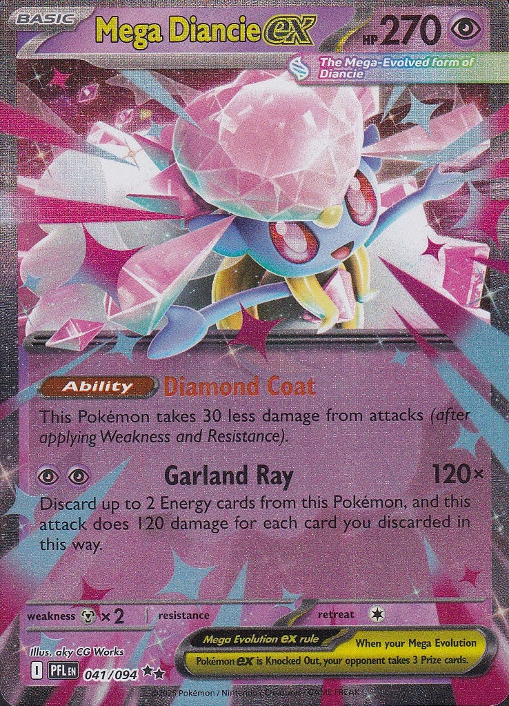 Mega Diancie ex 041/094 Phantasmal Flames Double Rare Holo Near Mint card