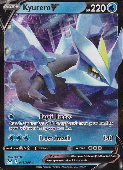Kyurem V 048/196 Lost Origin Holo Rare Near Mint card