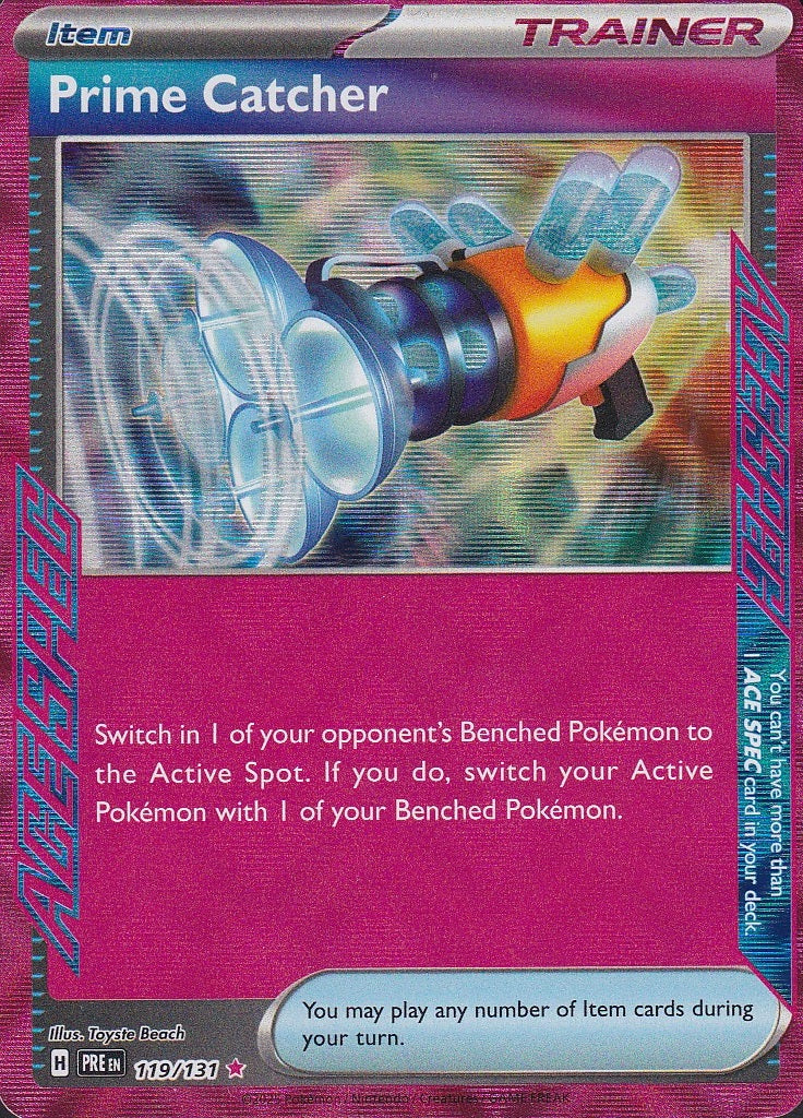 Prime Catcher 119/131 Prismatic Evolutions ACE SPEC Rare Holo Near Mint card