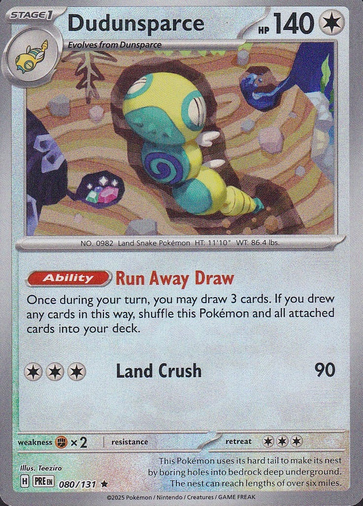Dudunsparce 080/131 Prismatic Evolutions Poké Ball Reverse Holo Near Mint card