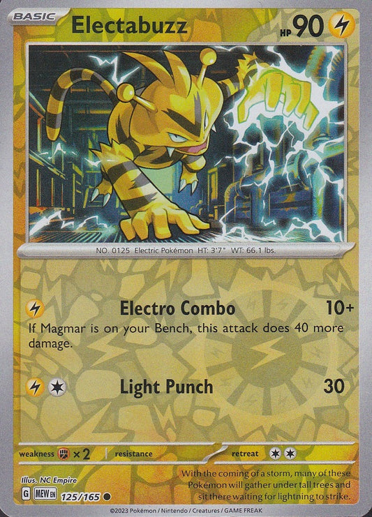 Electabuzz 125/165 Scarlet & Violet 151 Reverse Holo Near Mint card
