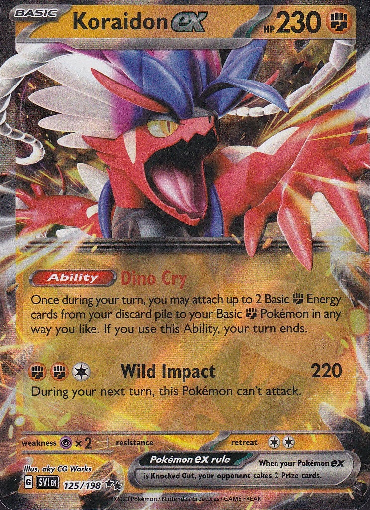 Koraidon ex 125/198 Scarlet & Violet Base Set Double Rare Holo Near Mint card