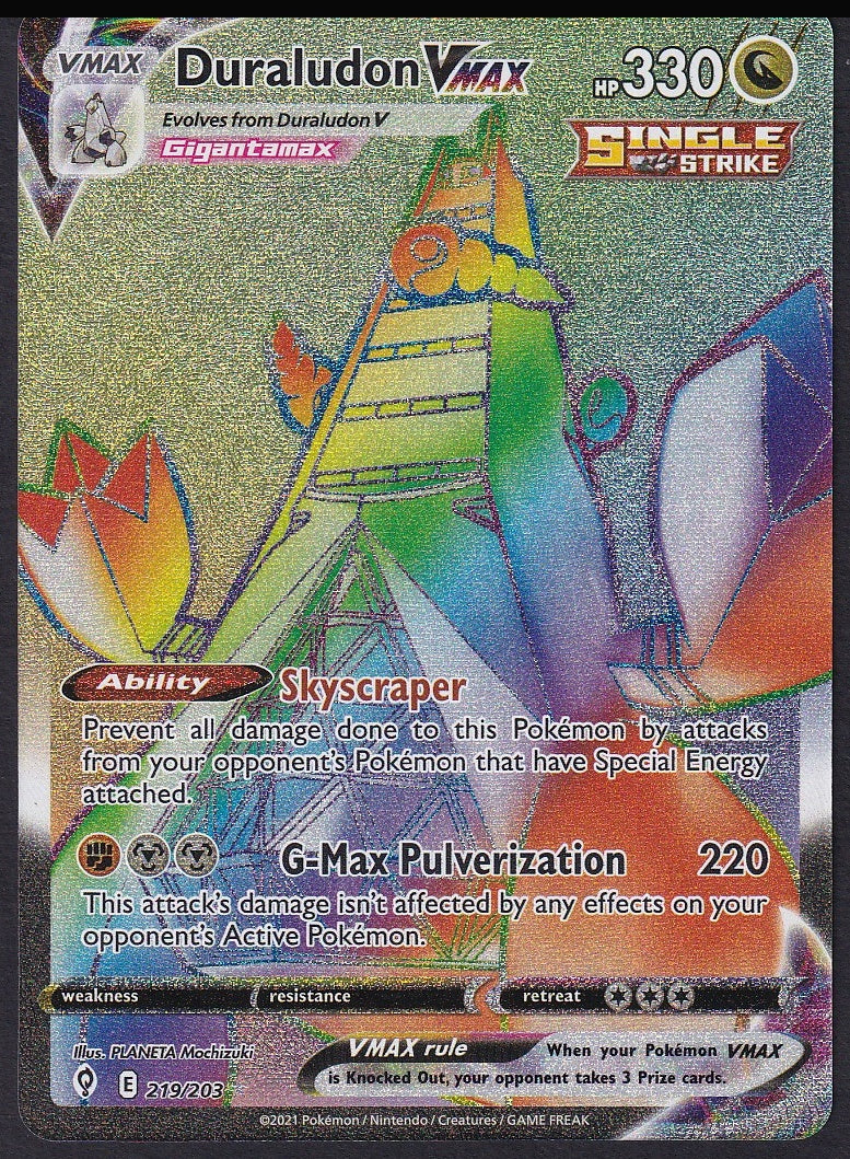 Duraludon VMAX 219/203 Evolving Skies rainbow front