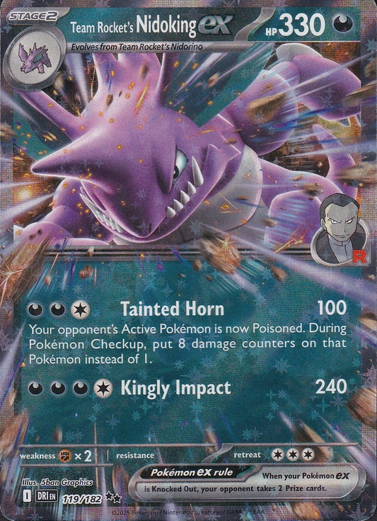 Team Rocket’s Nidoking ex 119/182 Destined Rivals Double Rare Holo Near Mint card