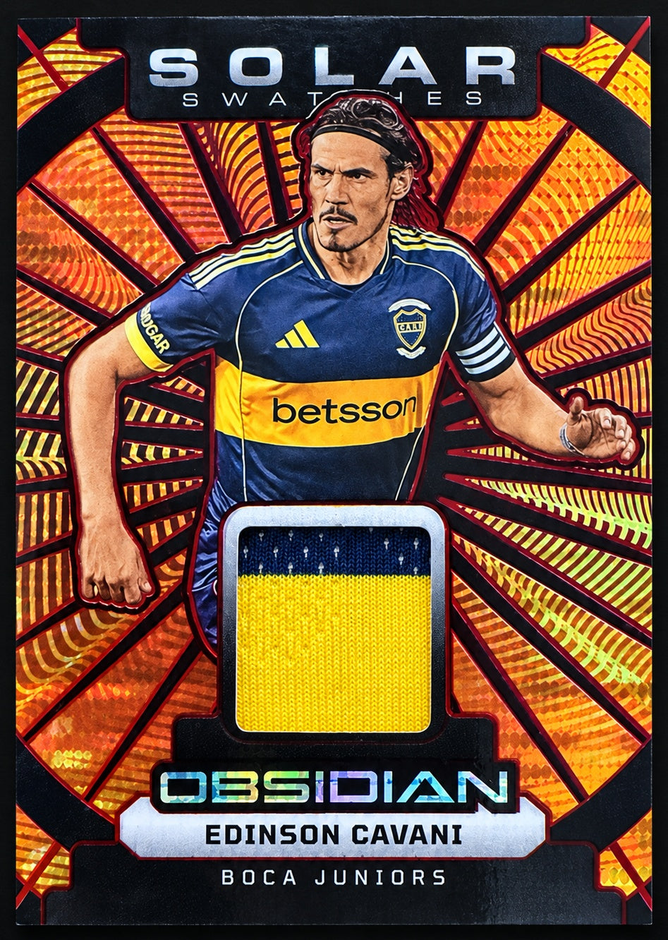 Edinson Cavani SS-ECA 2025-26 Panini Obsidian Soccer Solar Swatches Relic 43/99 front