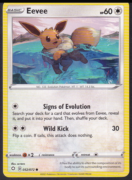 Eevee 052/072 Shining Fates common front